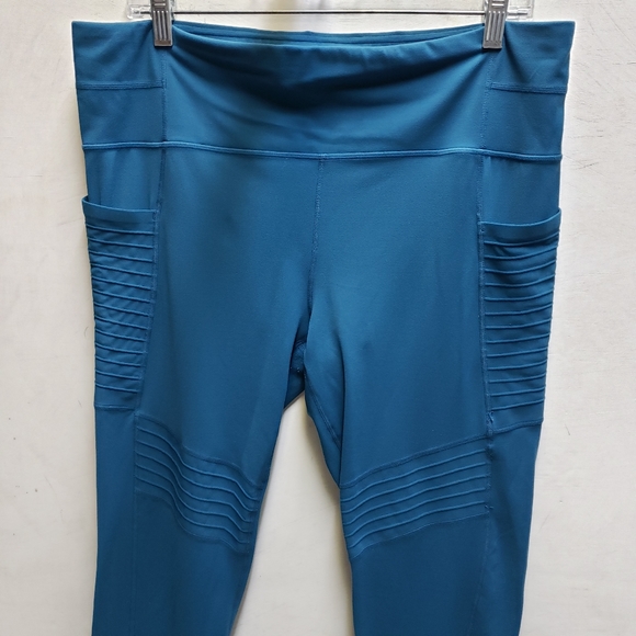 Athleta womens XLT teal leggings with pockets athletic athleisu workout gym wear - Picture 5 of 10